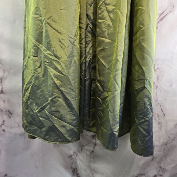 Gunne Sax Dress Womens Medium Green Holographic Y2K Whimsy Tube Prom Millennium - Picture 8 of 14